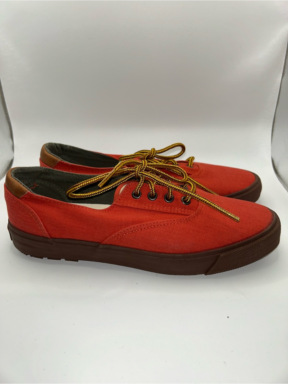 Polo Ralph Lauren Polo sportsman orange canvas lace up sneakers size 8 NWOB